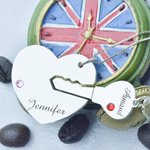 Set di ciondoli incisi con il nome della chiave del mio cuore per le coppie