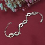 Triple Infinity Name Bracelet Sterling Silver