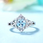 Promise Ring Engraved Celtic Band Birthstone Sterling Silver