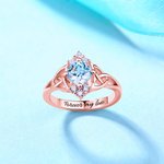 Promise Ring Engraved Celtic Band Birthstone Sterling Silver