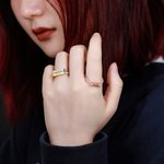 Anillos apilables personalizados de plata de ley con nombre grabado Cumpleaños para ella