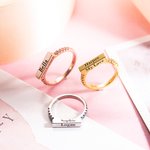 Anillos apilables personalizados de plata de ley con nombre grabado Cumpleaños para ella