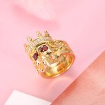 Gravierter Geburtsstein Skeleton King Skull Ring