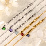 Bracciale personalizzato con codice Morse e pietra di nascita stile minimalista accessorio elegante regalo per donne