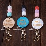 Engraved Hexagon Beads Lanyard