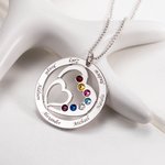 Collana Mamma Cuore nel Cuore con pietre e nomi dei bambini da 1 a 7. Callie