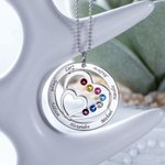 Collana Mamma Cuore nel Cuore con pietre e nomi dei bambini da 1 a 7. Callie