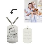 Personalized Engraved Photo Necklace with Text Father's Day Birthday Anniversary Gift for Men