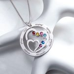 Collana Mamma Cuore nel Cuore con pietre e nomi dei bambini da 1 a 7. Callie