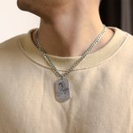 Personalized Engraved Photo Necklace with Text Father's Day Birthday Anniversary Gift for Men