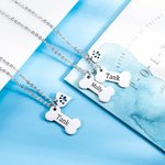 Dog Bone Paw Name Necklace