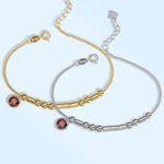 Bracciale personalizzato con codice Morse e pietra di nascita stile minimalista accessorio elegante regalo per donne
