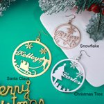 Christmas Name Hoop Earrings