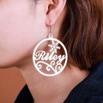 Christmas Name Hoop Earrings