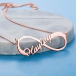 Personalized Sterling Silver 1 - 8 Names Infinity Love Necklace Mother's Day Gift for Women
