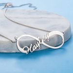 Personalized Sterling Silver 1 - 8 Names Infinity Love Necklace Mother's Day Gift for Women