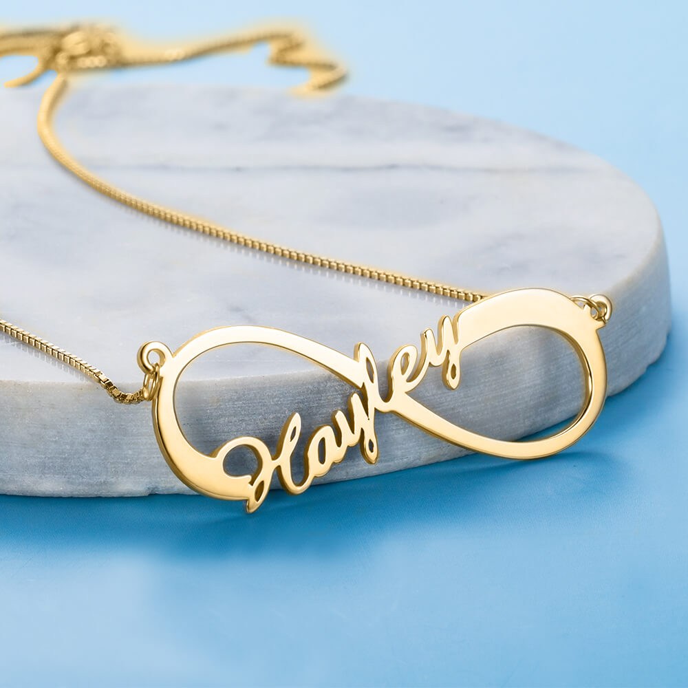 Gifts for Women Her Custom 1 - 8 Names Infinity Love Necklace