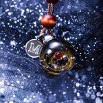 Handmade Round Universe Milky Way Pendant Necklace with Initials | Callie