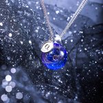 Handmade Round Universe Milky Way Pendant Necklace with Initials | Callie