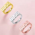 Block Letter Name Ring