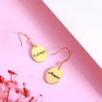 Personalised Birth Month Flower Earrings with Back Engraving