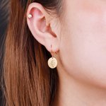 Personalised Birth Month Flower Earrings with Back Engraving