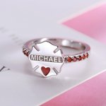 Name Firefighter Badge Ring