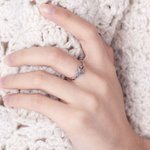 2 - 4 Piedras de Nacimiento Anillo Corazón para Mujer en Plata