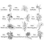 Personalised Birth Month Flower Earrings with Back Engraving