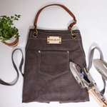 Canvas Workshop Aprons with Pockets & Leather Strap