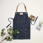 Canvas Workshop Aprons with Pockets & Leather Strap