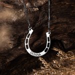 Horseshoe Necklace Engraved Custom Name