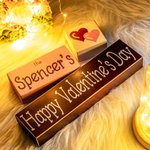 Gegraveerde Houten Blokken Valentijnsdecoratie