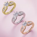 Personlig flerfärgad graverad ädelstenslöfte sterling silverring med text födelsedag förlovningsgåva för kvinnor