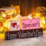 Gegraveerde Houten Blokken Valentijnsdecoratie