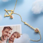 Bow Arrow Name Necklace with Birthstone