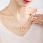 Bow Arrow Name Necklace with Birthstone