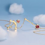 Bow Arrow Name Necklace with Birthstone