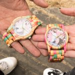Colorful Bamboo Photo Watch Back Engraving