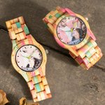 Colorful Bamboo Photo Watch Back Engraving