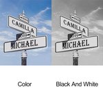 Jahrestag Hochzeit Straße Zeichen Kunst mit doppelten Namen & Datum