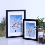 Jahrestag Hochzeit Straße Zeichen Kunst mit doppelten Namen & Datum