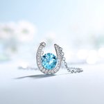 August Birthstone Horseshoe Necklace