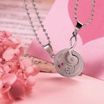 Collier Personnalisé Pierre de Naissance Collier Couple en Note Musicale Cadeau de Saint-Valentin Anniversaire pour Couple