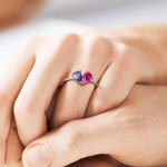 You & Me Two Birthstone Ring