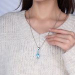 Collier Personnalisé Pierre de Naissance Collier Couple en Note Musicale Cadeau de Saint-Valentin Anniversaire pour Couple