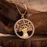 Personalized Birthstone Heart Tree Necklace