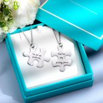 His and Hers Puzzle Piece Necklace Set