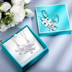 His and Hers Puzzle Piece Necklace Set