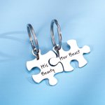 His and Hers Puzzle Piece Necklace Set